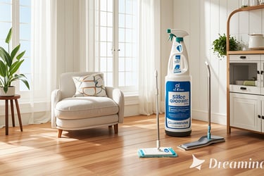 a clean and tidy house with a cleaning solution