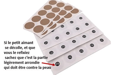 Petits aimants à mettre néodyme à mettre sur les points d'acupuncture pour soulager la douleur