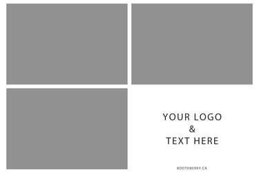 print layout with 3 photos and design on the bottom right