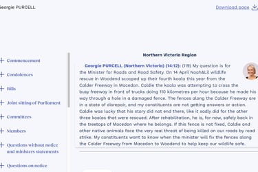 Parliament Victoria - Caldie the Koala