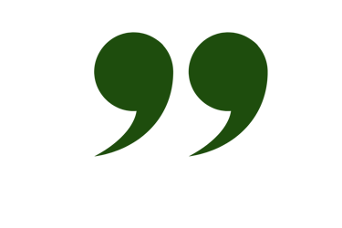 Simbolo de comillas de diseño en color verde