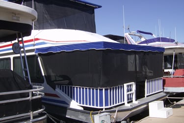 Houseboat Party Top. Houseboat Sunscreens for shade.