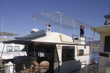 houseboat party top frame. Before Party Top put on. 