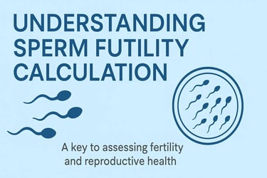 Illustration showing sperm futility calculation with sperm cells and petri dish.