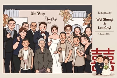 Penang Photobooth Family Photo cartoon
