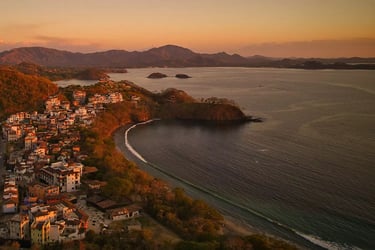 header town at sunset