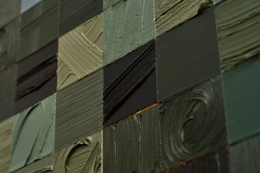 Donker Fragment uit schilderij Zwart Vierkantje van schilder Henk Tieten