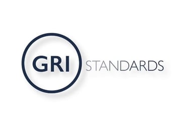 a logo for a company that is holding a logo for gri