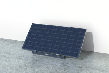 Versatile residential solar mounting system installed on a balcony, compatible with all inverters and panels, featuring adjus