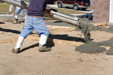 concrete installation crew of contractors