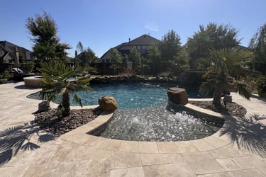 Pool deck after getting pressure washed