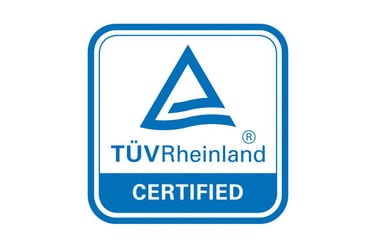 Logo de certificacion producto de TUV RHEINLAND