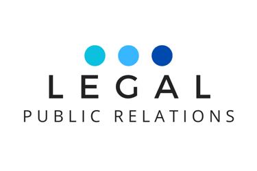 a logo for a public relations with the legal office of the legal firm