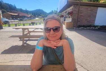 Waiting for lunch at picnic table