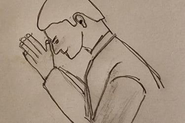 Namaste With Thumbs Touching Third Eye Chakra