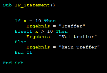 IF-Statement Erklärung in VBA