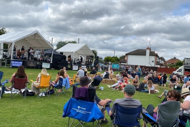 festival goers enjoying the music at Woolyfest