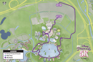 2017 runDisney Princess Half Marathon Weekend 5K Course Map