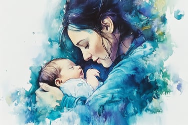woman holding her newborn baby