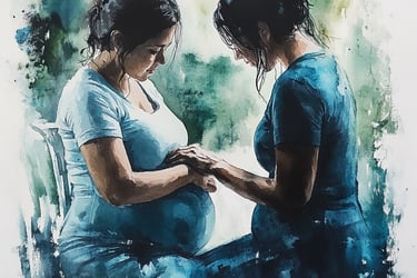 Doula supporting her pregnant client