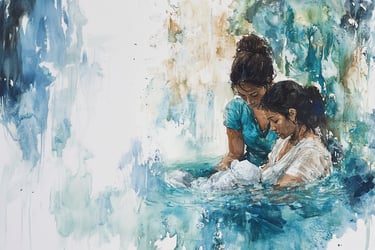 Doula providing calm, hands-on support during early labour at home