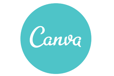 a canva logo with the word canva on it