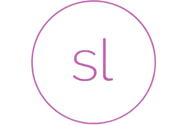 a purple and white logo with the letters SL in the middle of the circle