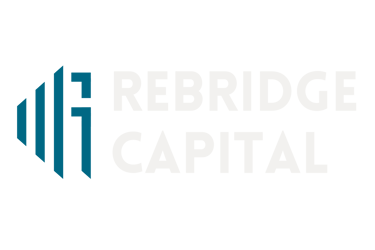 blue-green bridge watermark with words "rebridge capital" in white