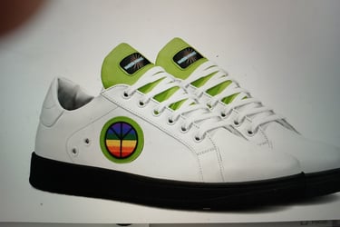 Young Ninja Shoes designed to encourage personal pride. The QE code attaches to learning and growing