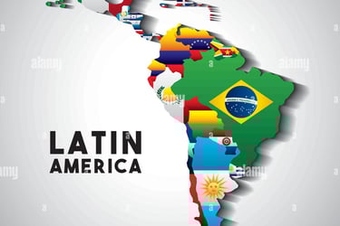 Flags of Latin American countries, also known as LATAM