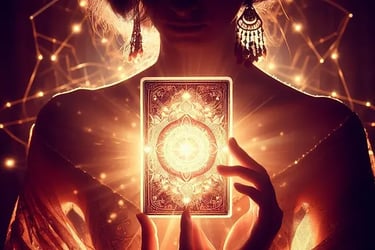 carta de tarot con luz