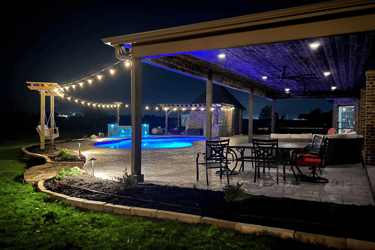 Outdoor Living Space at Night