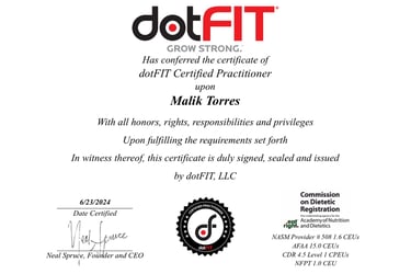 Dotfit Nutritionist Certification
