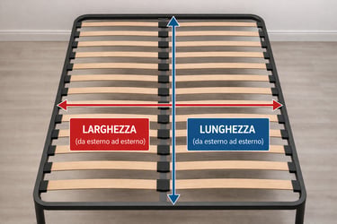 Come prendere le misure di una rete a doghe misurando larghezza e lunghezza del telaio