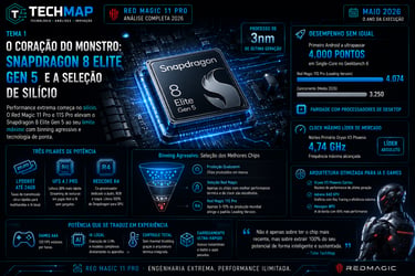 Infographic showing Red Magic 11 Pro specifications with Snapdragon 8 Elite Gen 5 processor and 3nm technology.