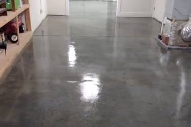 a garage floor with a garage flooring system