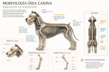 Esqueleto de un schnauzer morfologia canina