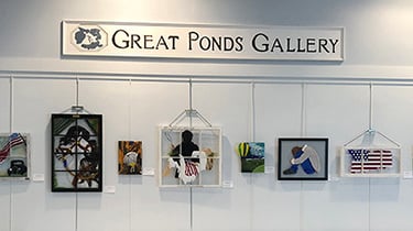Displaying art at Great Ponds Gallery