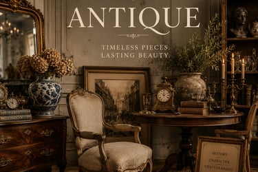 Elegant vintage room with antique French furniture, classic decor, a marble mantel, and timeless wooden accents.