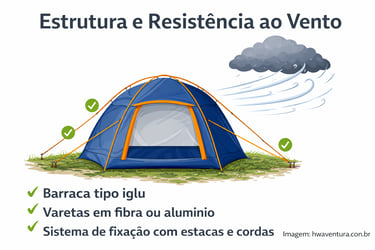 Estrutura e Resistência ao Vento da Barraca