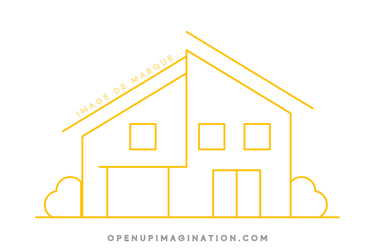 Illustration maison représentant l’image de marque - branding et identité visuelle