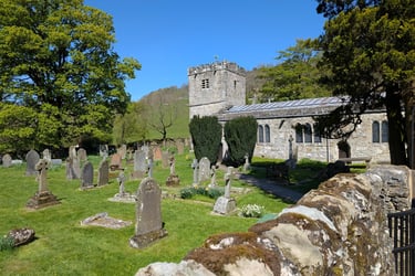 Hubberholme Church - lovely church with beauiful stained glass windows