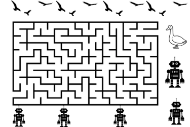 Wild Robot Movie Theme night, escape the robot factory maze