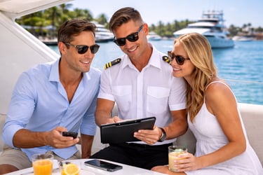 Book a private yacht rental in Miami with professional captain and luxury charter service