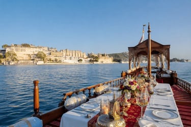 Dining on the Royal Gangaur from Taj Lake Palace Udaipur