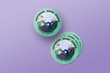 mockup of stickers for jaunimo linija