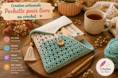 pochette de livre au crochet