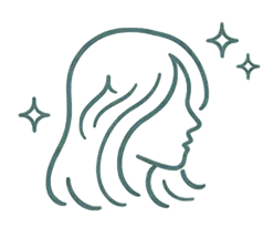 Icône coupe femme pour le salon l'Arabesque à Guilherand-Granges.