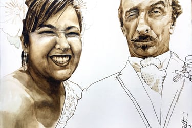 Tandem Self-portrait by James, 30" x 40" Acrylic on canvas, 2020