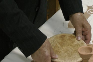 Pane azzimo per la Santa Cena. Celebrazione della Pasqua. Il Corpo di Cristo